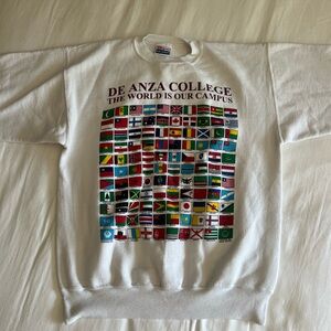Hanes White De Anza College Flag Sweater